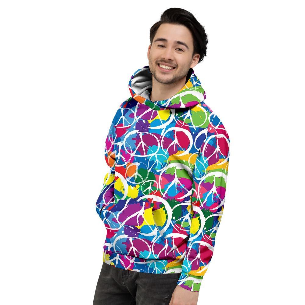 Colorful Hippie Men's Hoodie-grizzshop