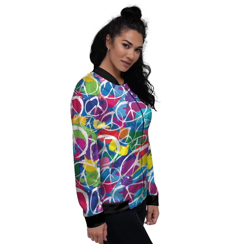 Colorful Hippie Women's Bomber Jacket-grizzshop