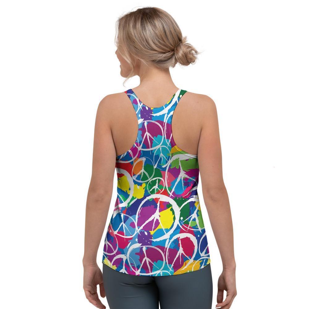 Colorful Hippie Women's Racerback Tank Top-grizzshop