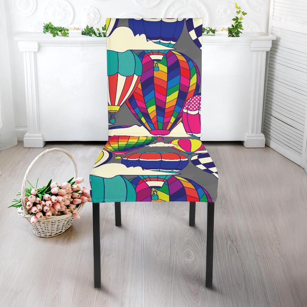Colorful Hot Air Balloon Pattern Print Chair Cover-grizzshop