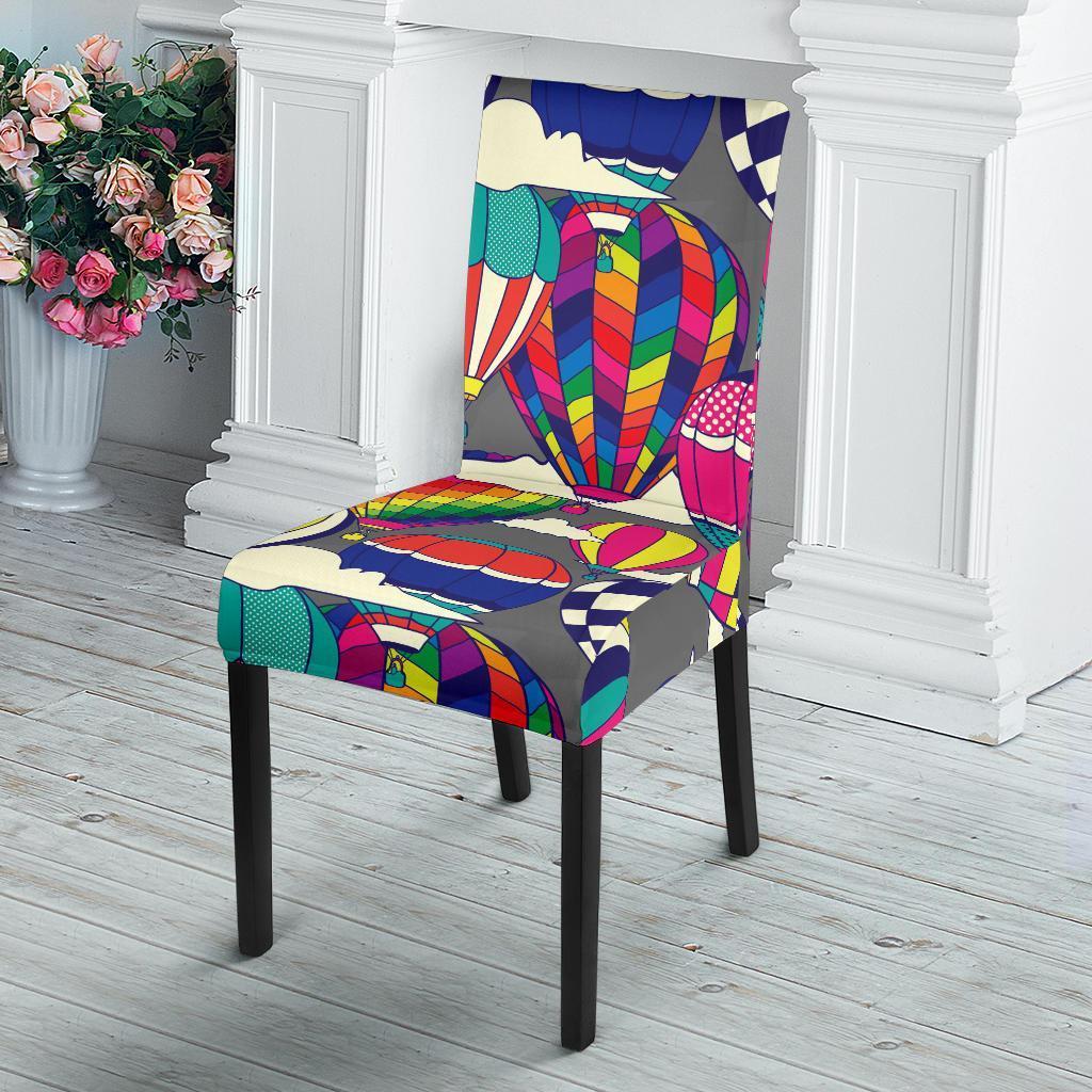 Colorful Hot Air Balloon Pattern Print Chair Cover-grizzshop
