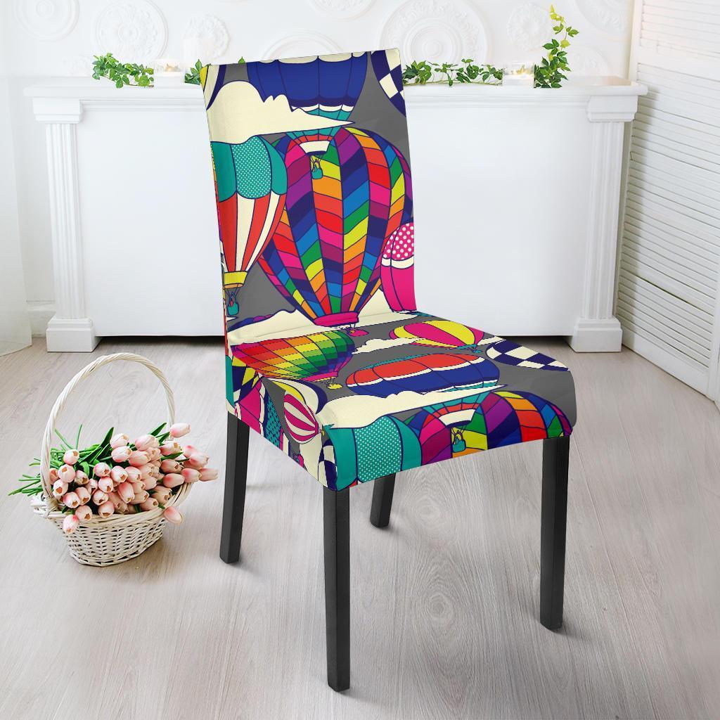 Colorful Hot Air Balloon Pattern Print Chair Cover-grizzshop