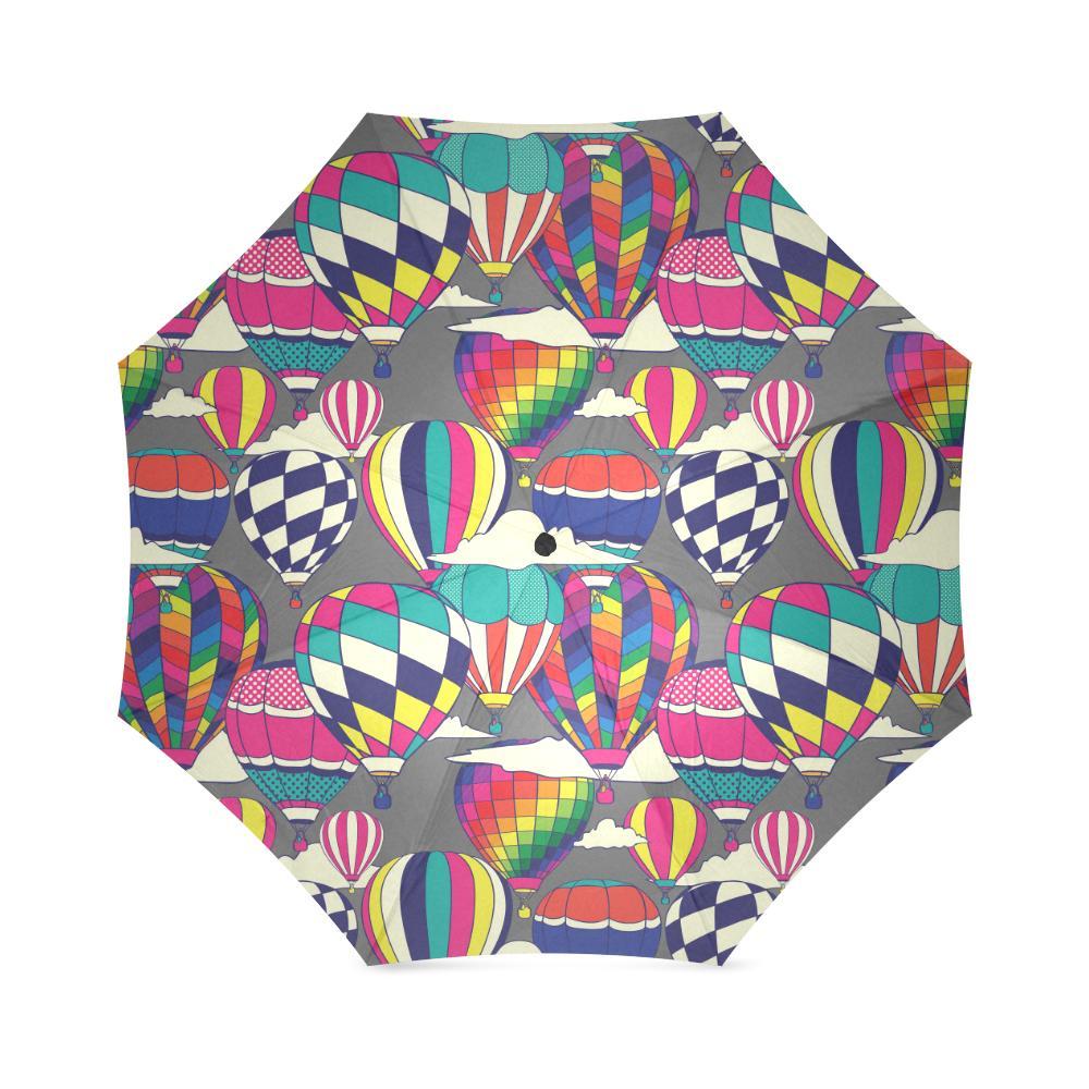 Colorful Hot Air Balloon Pattern Print Foldable Umbrella-grizzshop