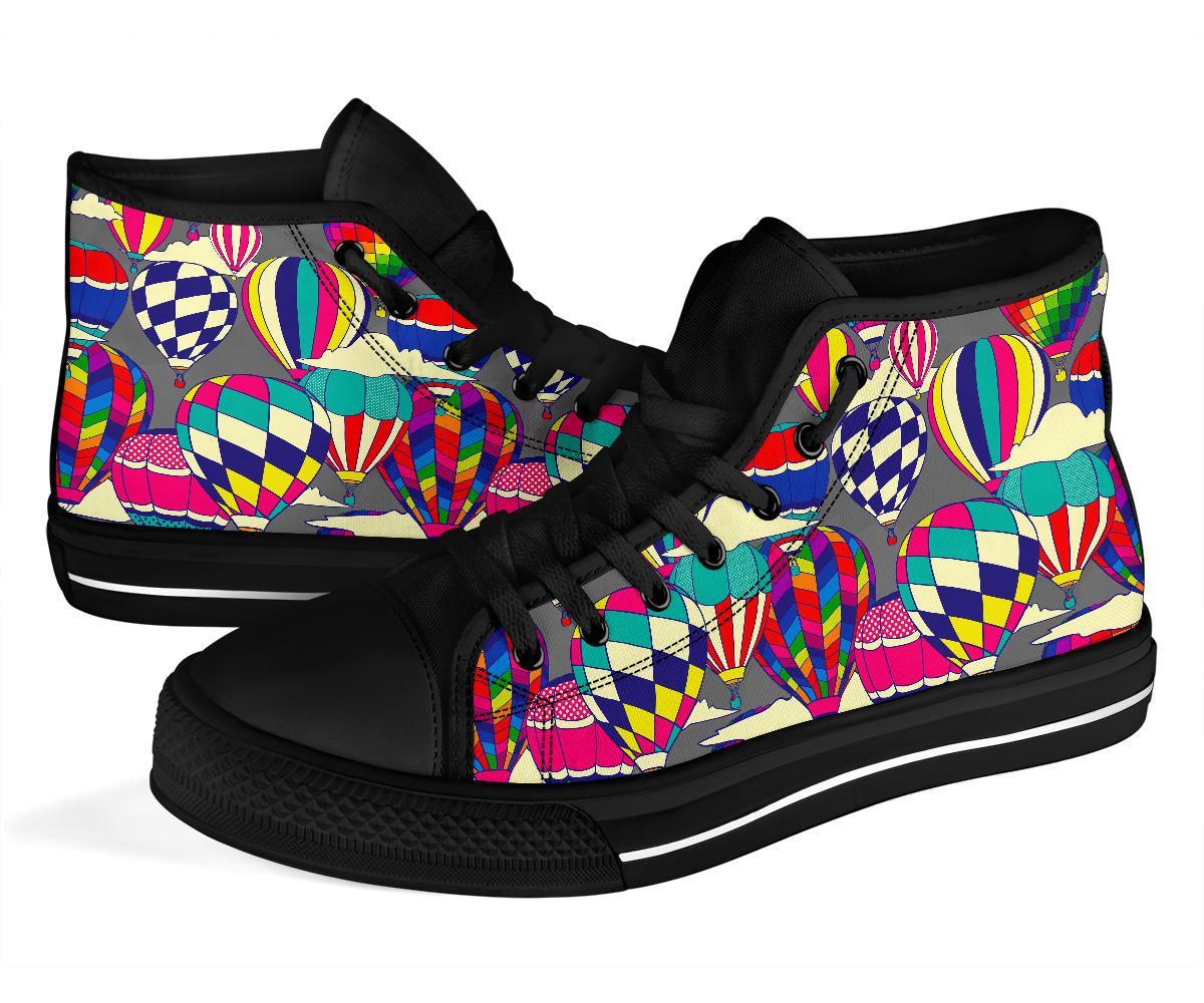 Colorful Hot Air Balloon Pattern Print Men Women's High Top Shoes-grizzshop