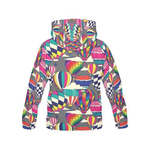 Colorful Hot Air Balloon Pattern Print Women Pullover Hoodie-grizzshop