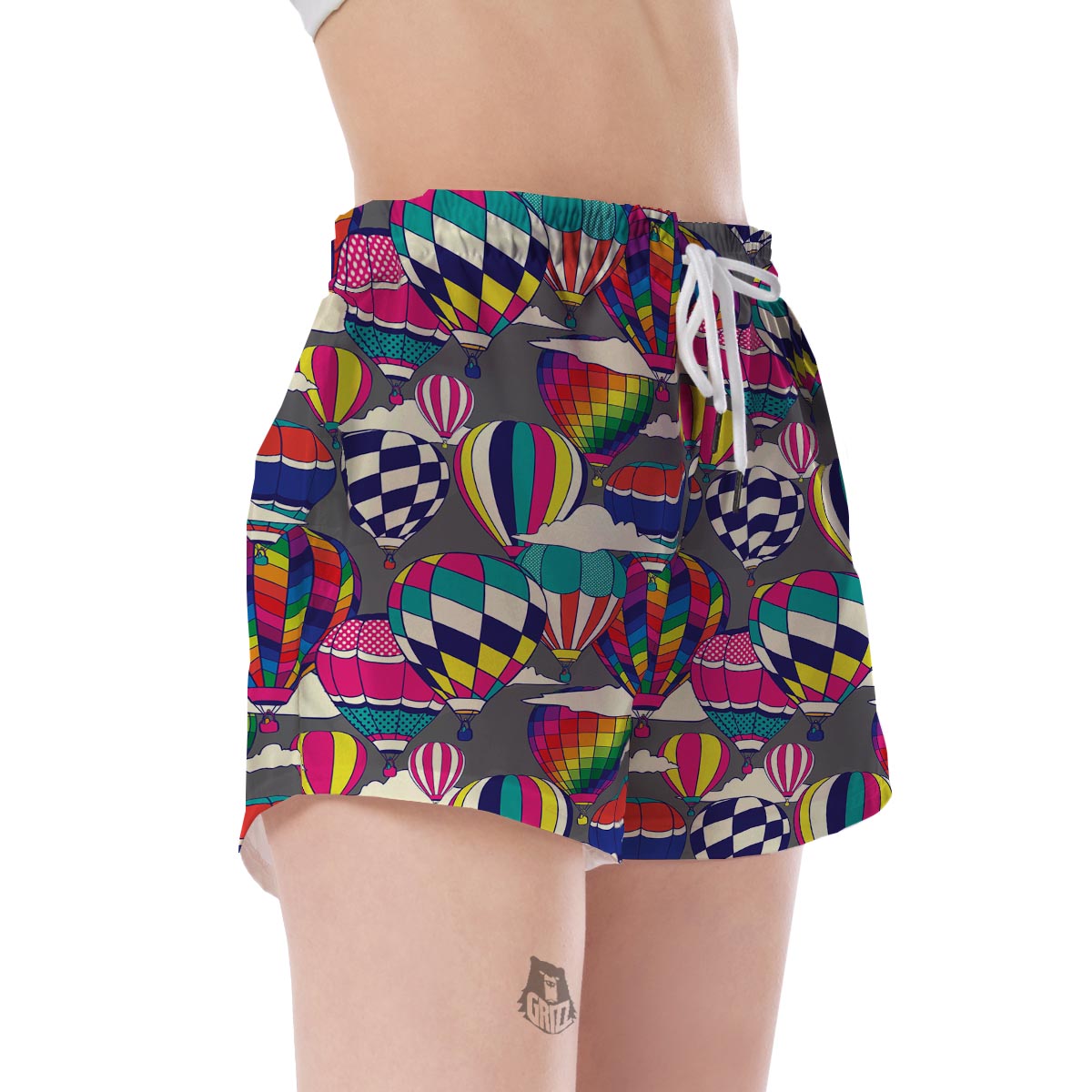 Colorful Hot Air Balloon Pattern Print Women's Shorts-grizzshop
