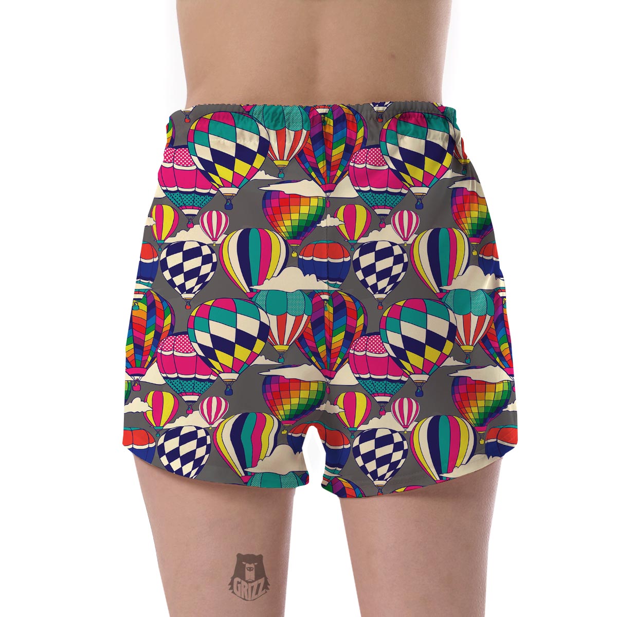 Colorful Hot Air Balloon Pattern Print Women's Shorts-grizzshop