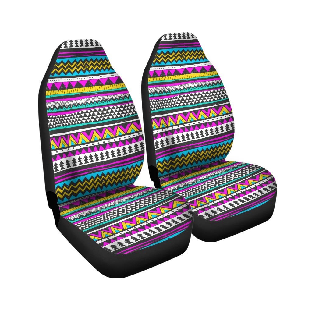 Multicolor Native Aztec Doodle Pet Car Seat Cover