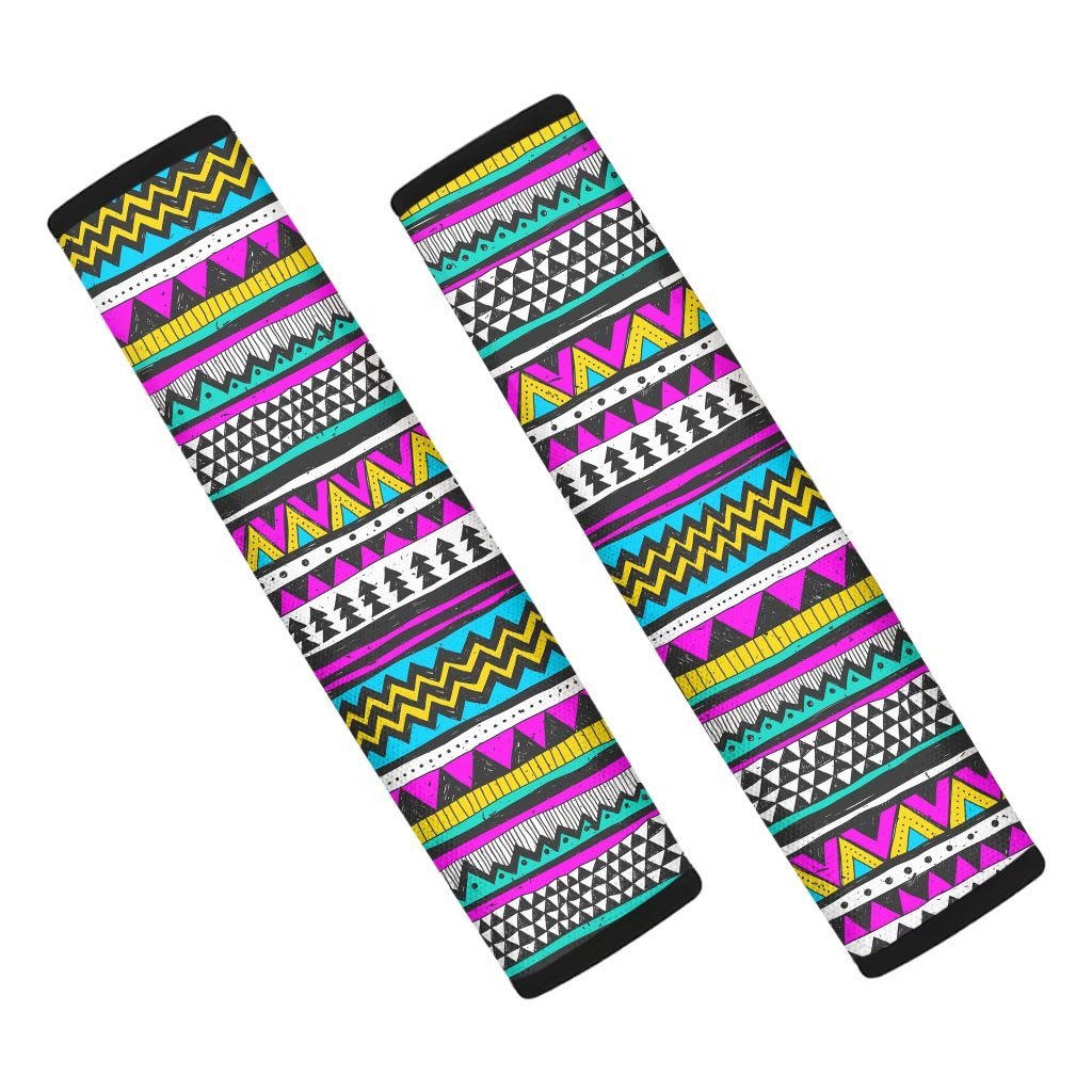 Colorful Indian Aztec Doodle Triangles Seat Belt Cover-grizzshop