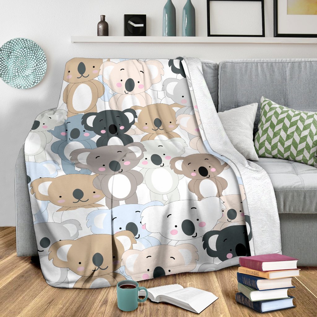 Colorful Koala Pattern Print Blanket-grizzshop
