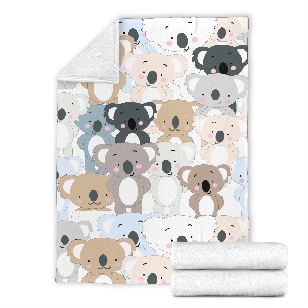 Colorful Koala Pattern Print Blanket-grizzshop