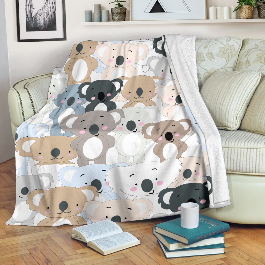 Colorful Koala Pattern Print Blanket-grizzshop