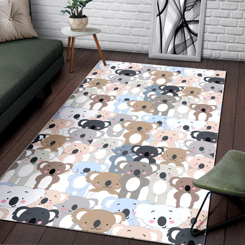 Colorful Koala Pattern Print Floor Mat-grizzshop