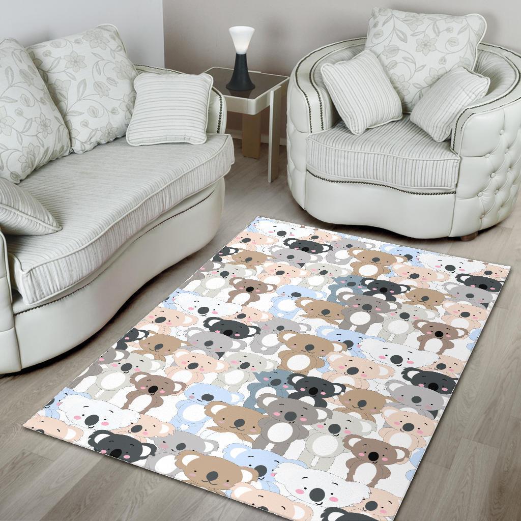 Colorful Koala Pattern Print Floor Mat-grizzshop