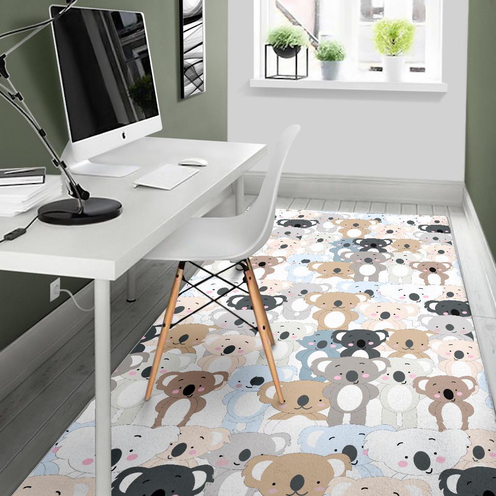 Colorful Koala Pattern Print Floor Mat-grizzshop
