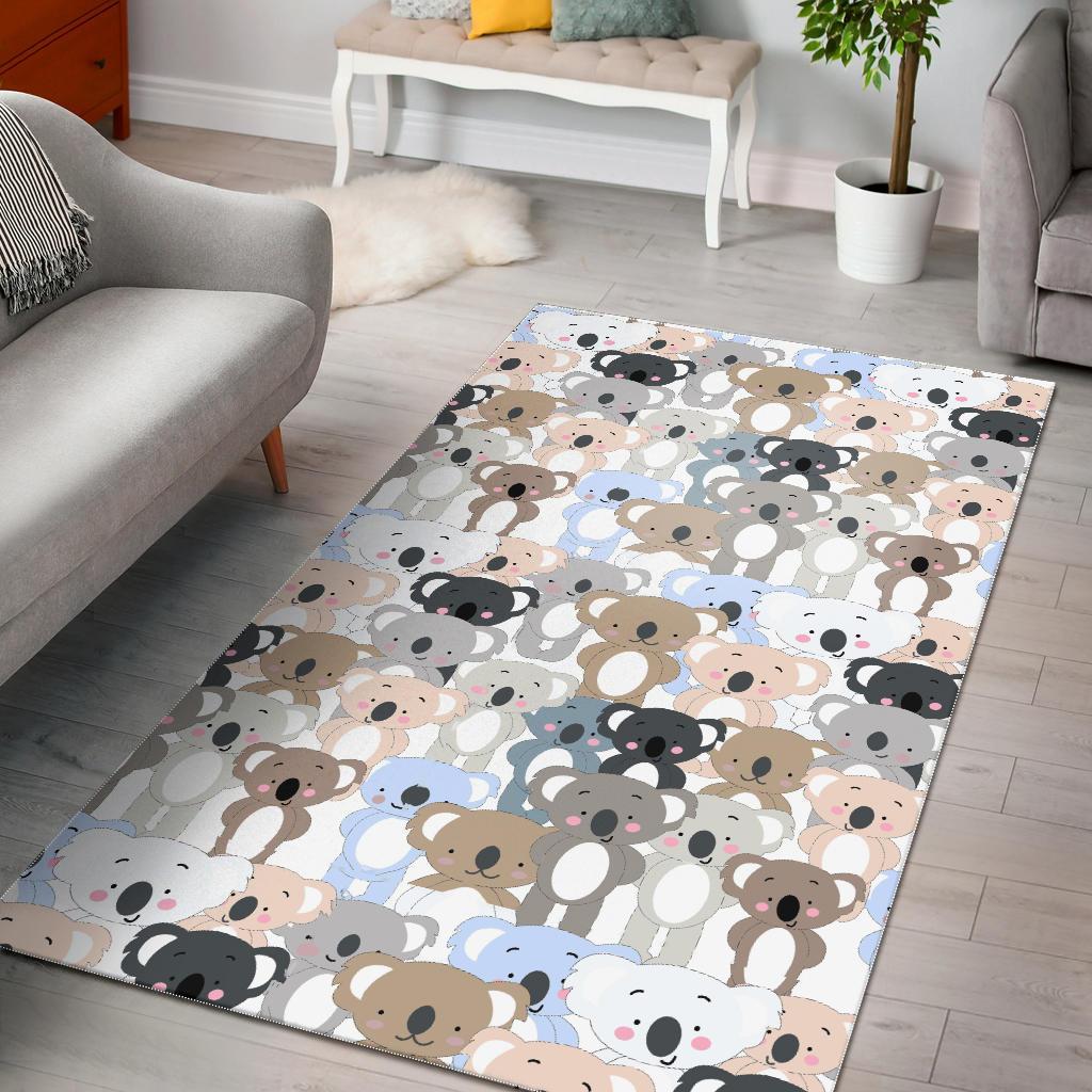 Colorful Koala Pattern Print Floor Mat-grizzshop