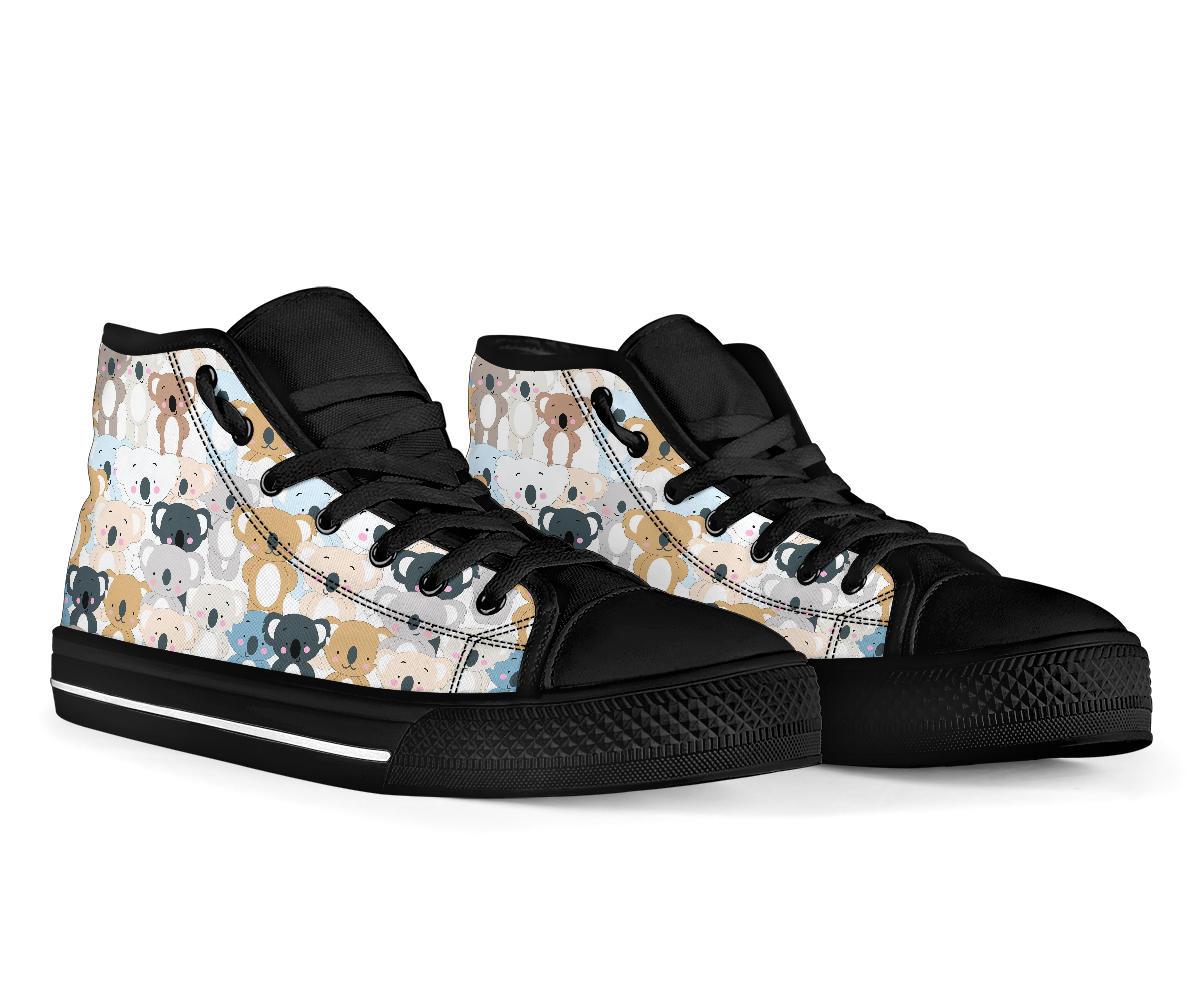 Colorful Koala Pattern Print Men Women's High Top Shoes-grizzshop