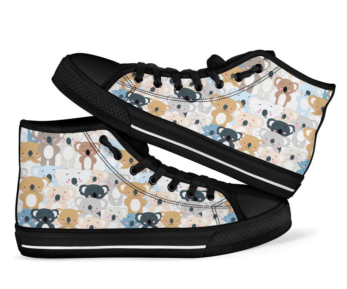 Colorful Koala Pattern Print Men Women's High Top Shoes-grizzshop