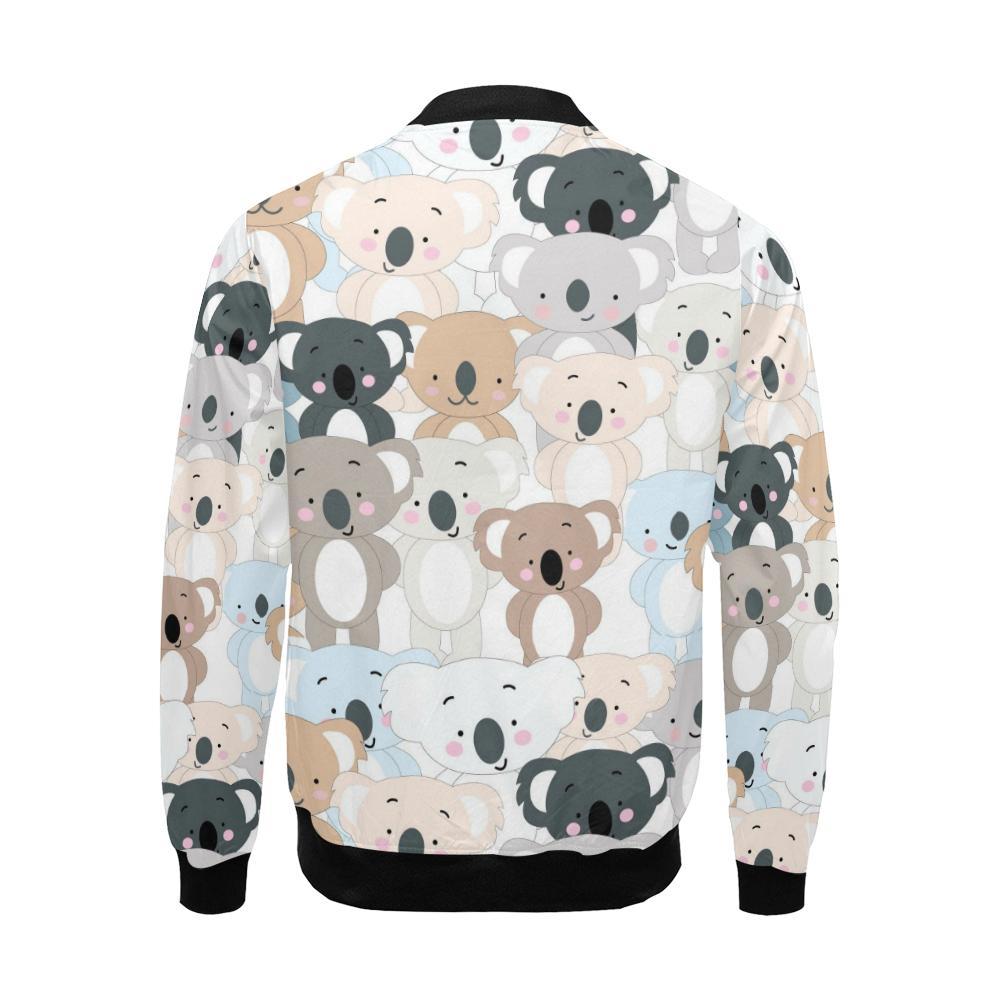 Colorful Koala Pattern Print Men's Bomber Jacket-grizzshop