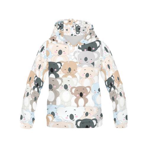 Colorful Koala Pattern Print Women Pullover Hoodie-grizzshop