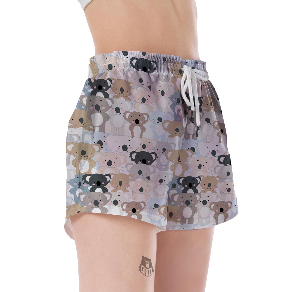 Colorful Koala Pattern Print Women's Shorts-grizzshop