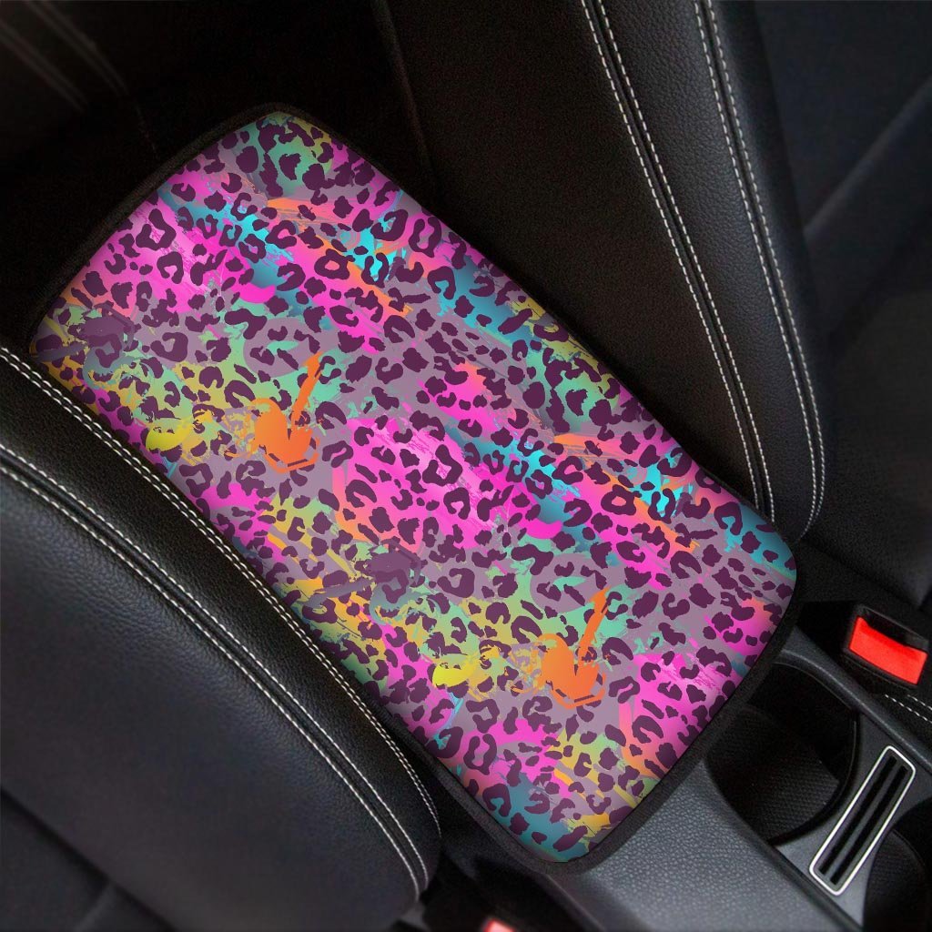 Colorful Leopard Car Console Cover-grizzshop