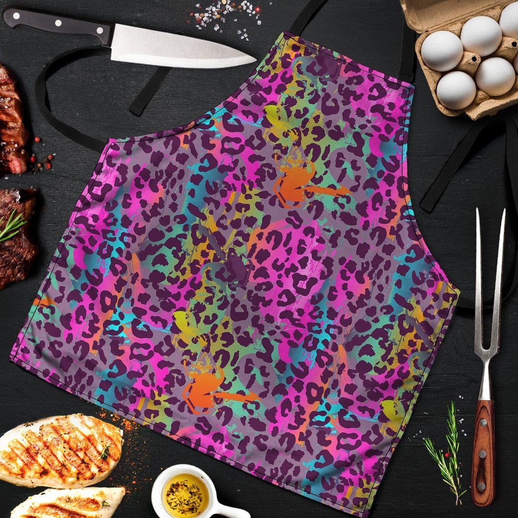 Colorful Leopard Men's Apron-grizzshop