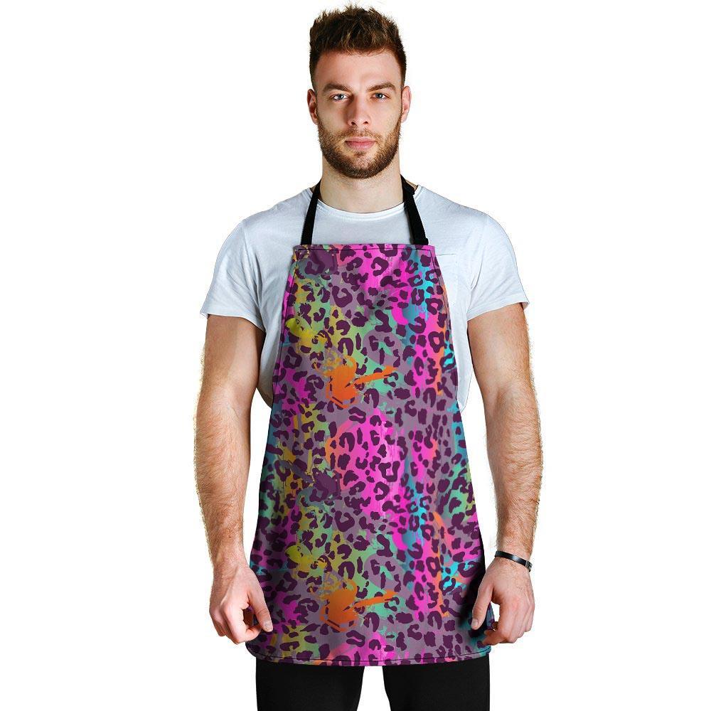 Colorful Leopard Men's Apron-grizzshop