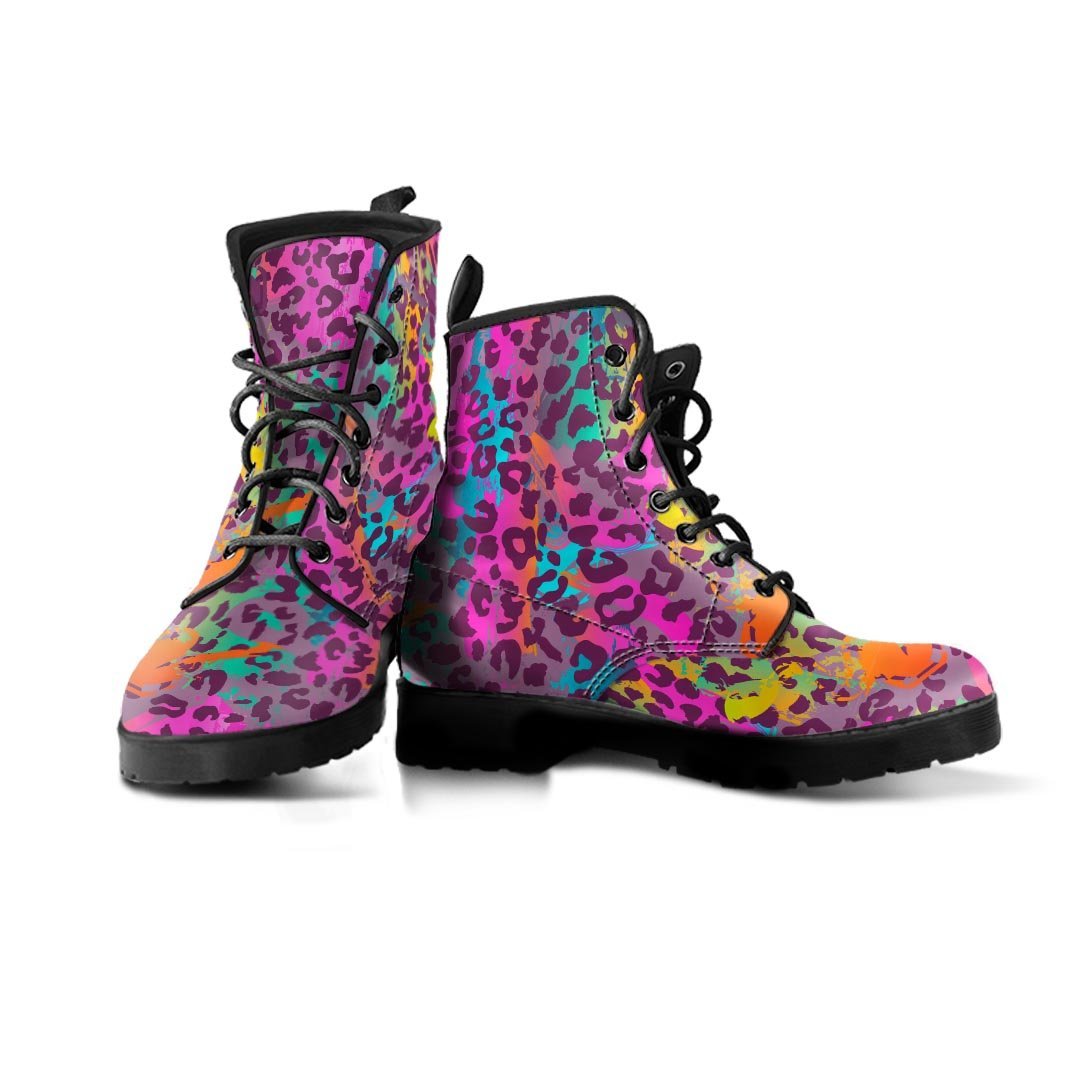 Colorful Leopard Men's Boots-grizzshop