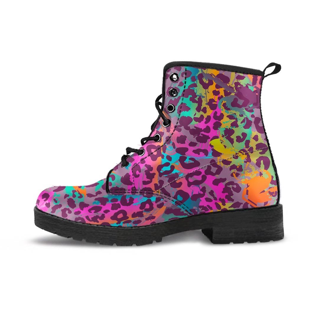 Colorful Leopard Men's Boots-grizzshop