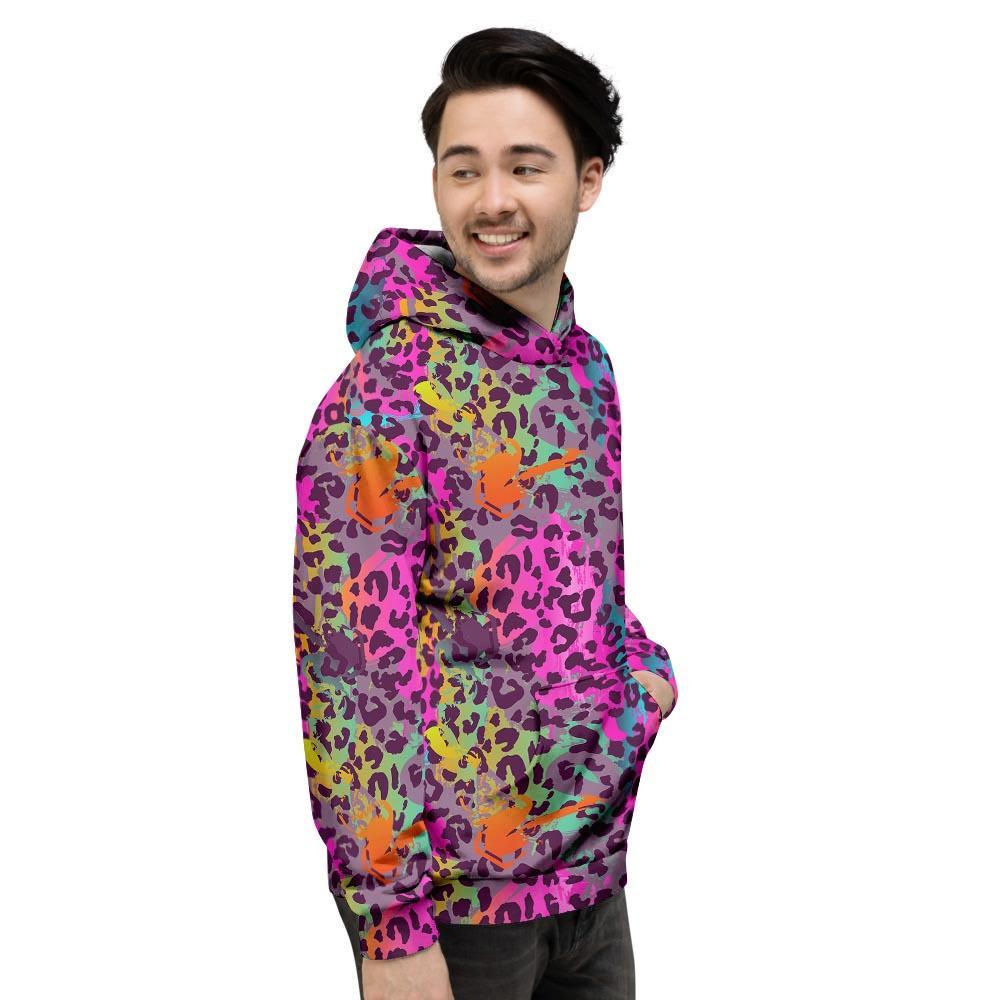 Colorful Leopard Men's Hoodie-grizzshop