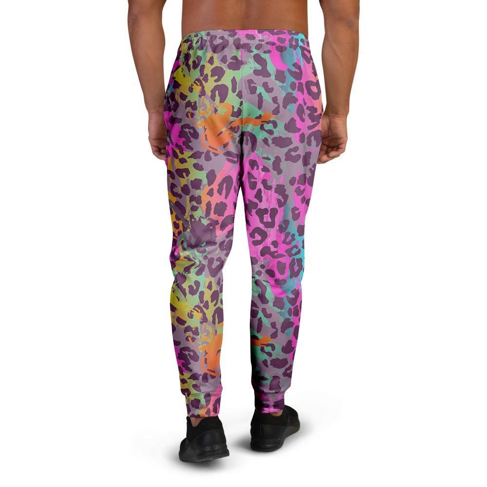 Colorful Leopard Men's Joggers-grizzshop