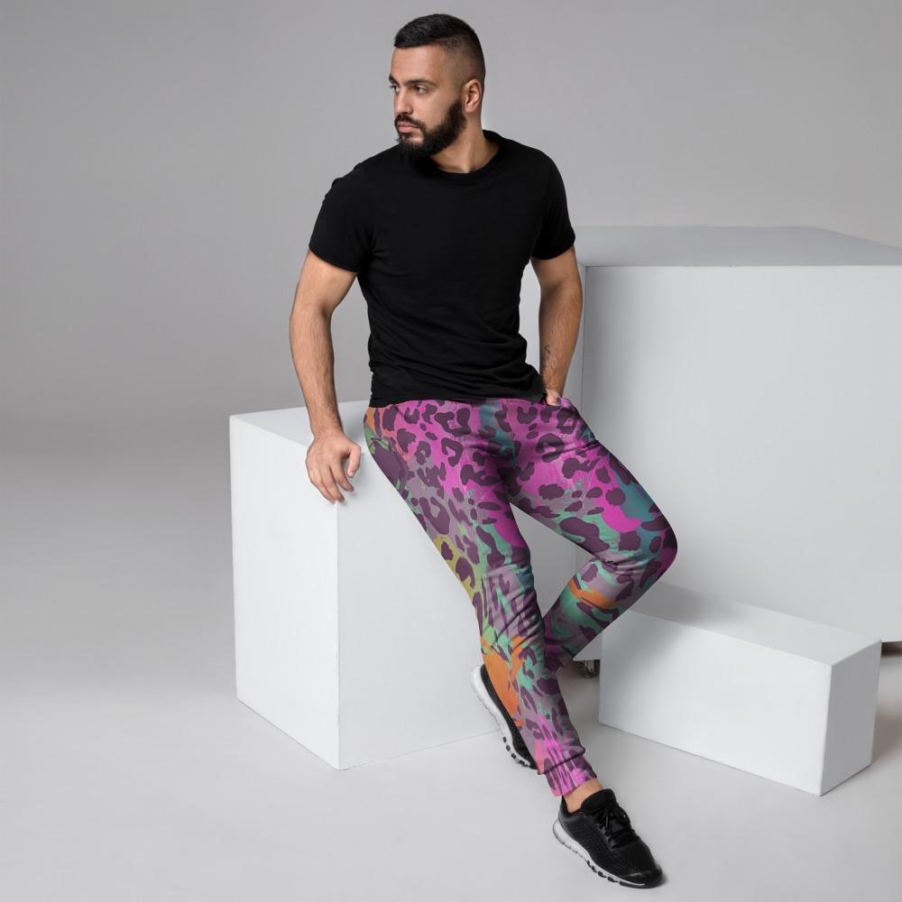 Colorful Leopard Men's Joggers-grizzshop