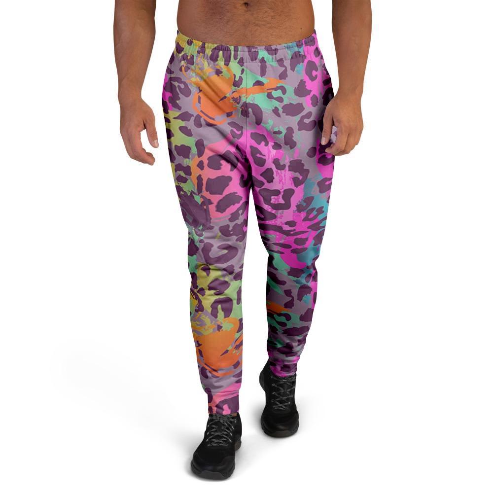 Colorful Leopard Men's Joggers-grizzshop