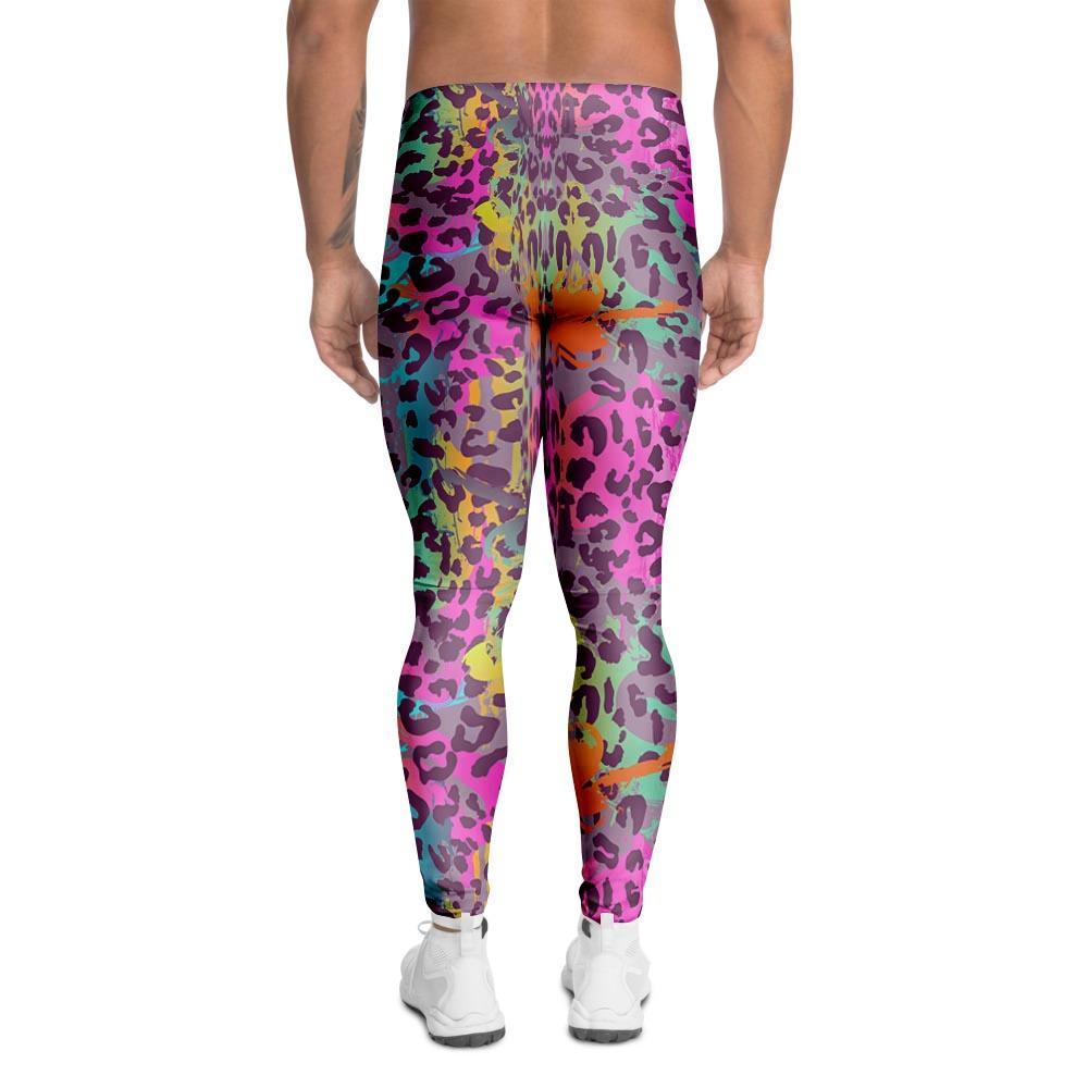 Colorful Leopard Men's Leggings-grizzshop