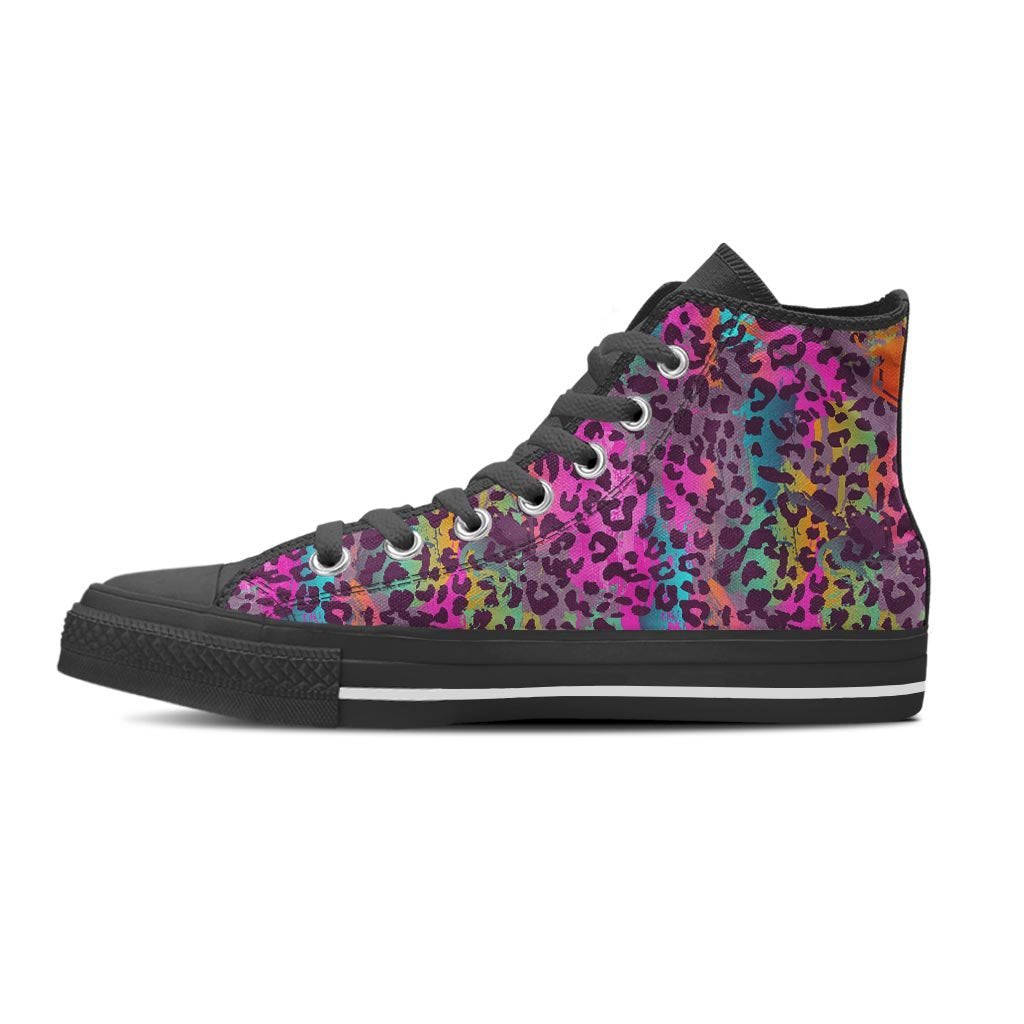 Colorful Leopard Women's High Top Shoes-grizzshop