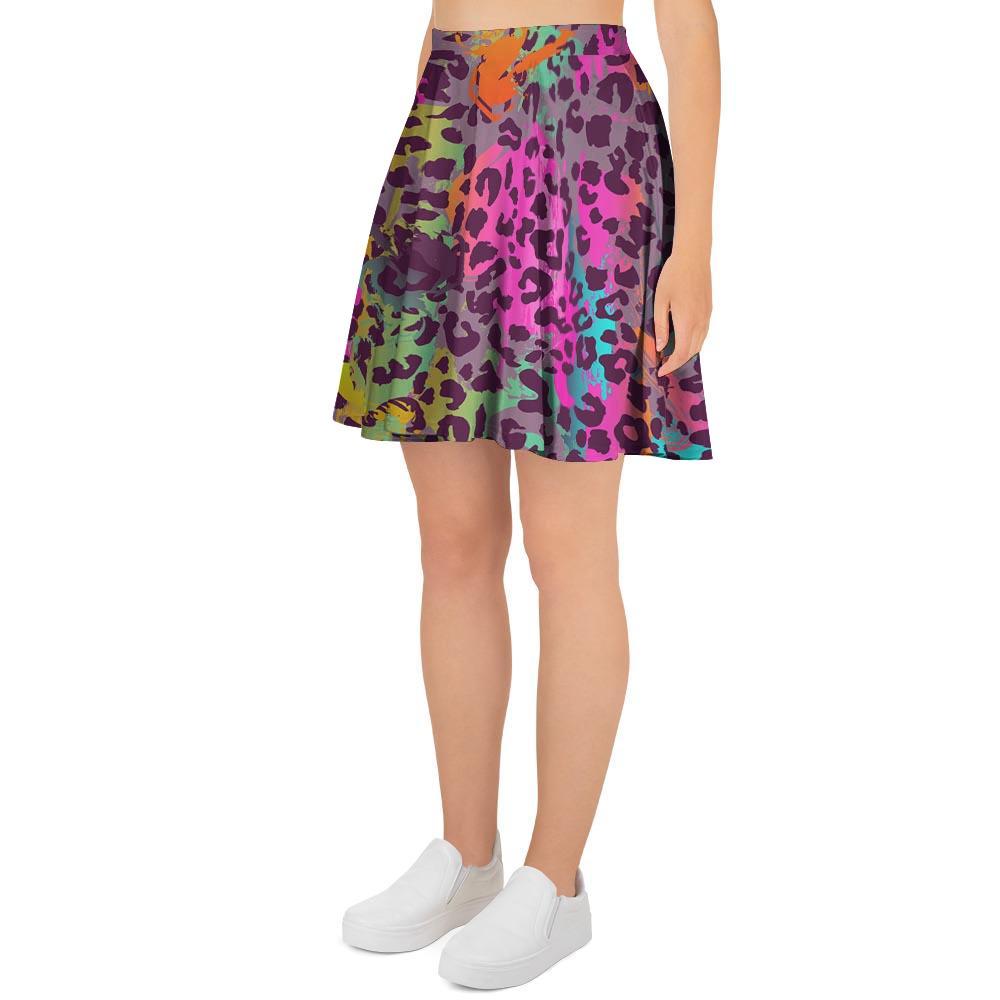 Colorful Leopard Women's Skirt-grizzshop
