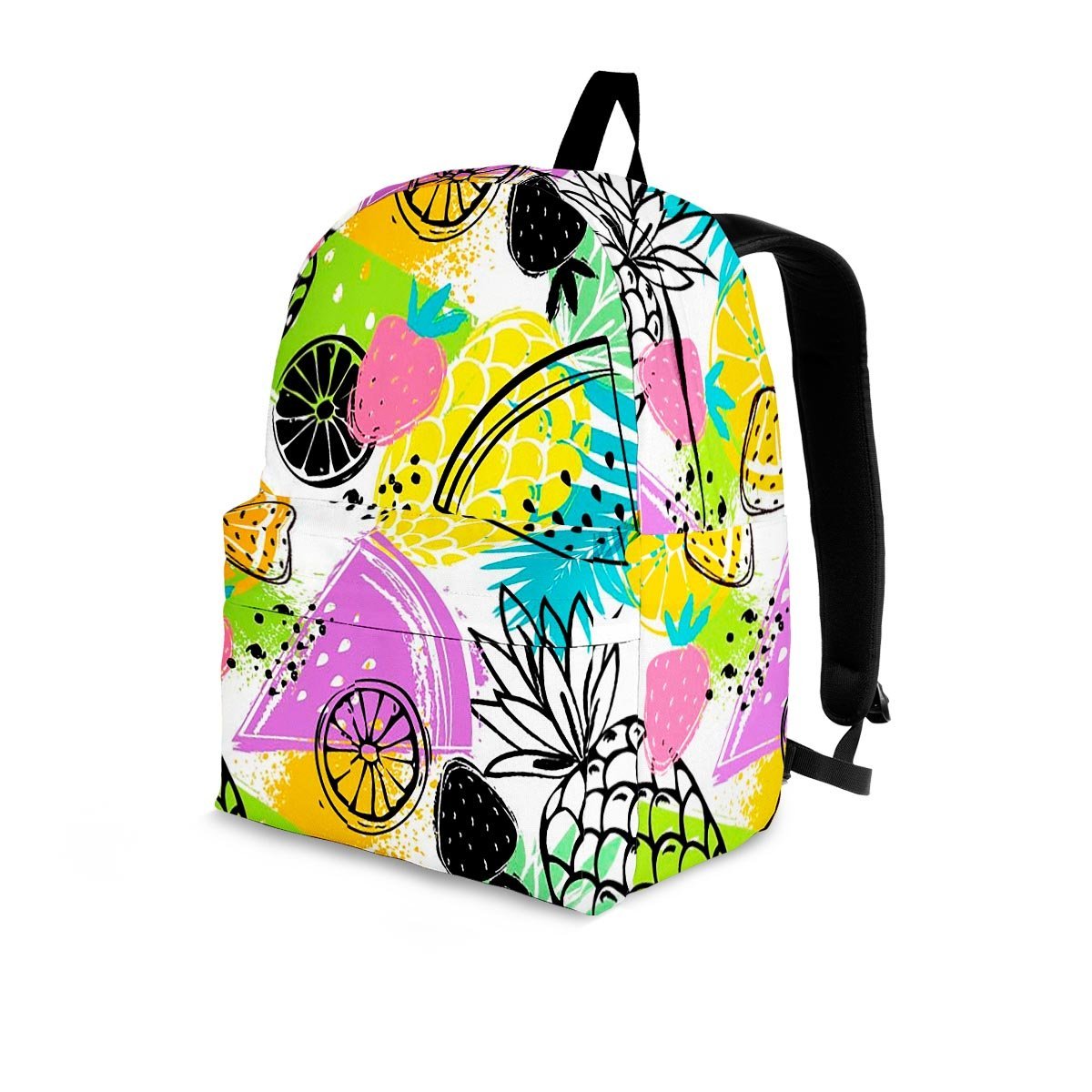 Colorful Mix Fruit Pineapple Hawaiian Print Backpack-grizzshop