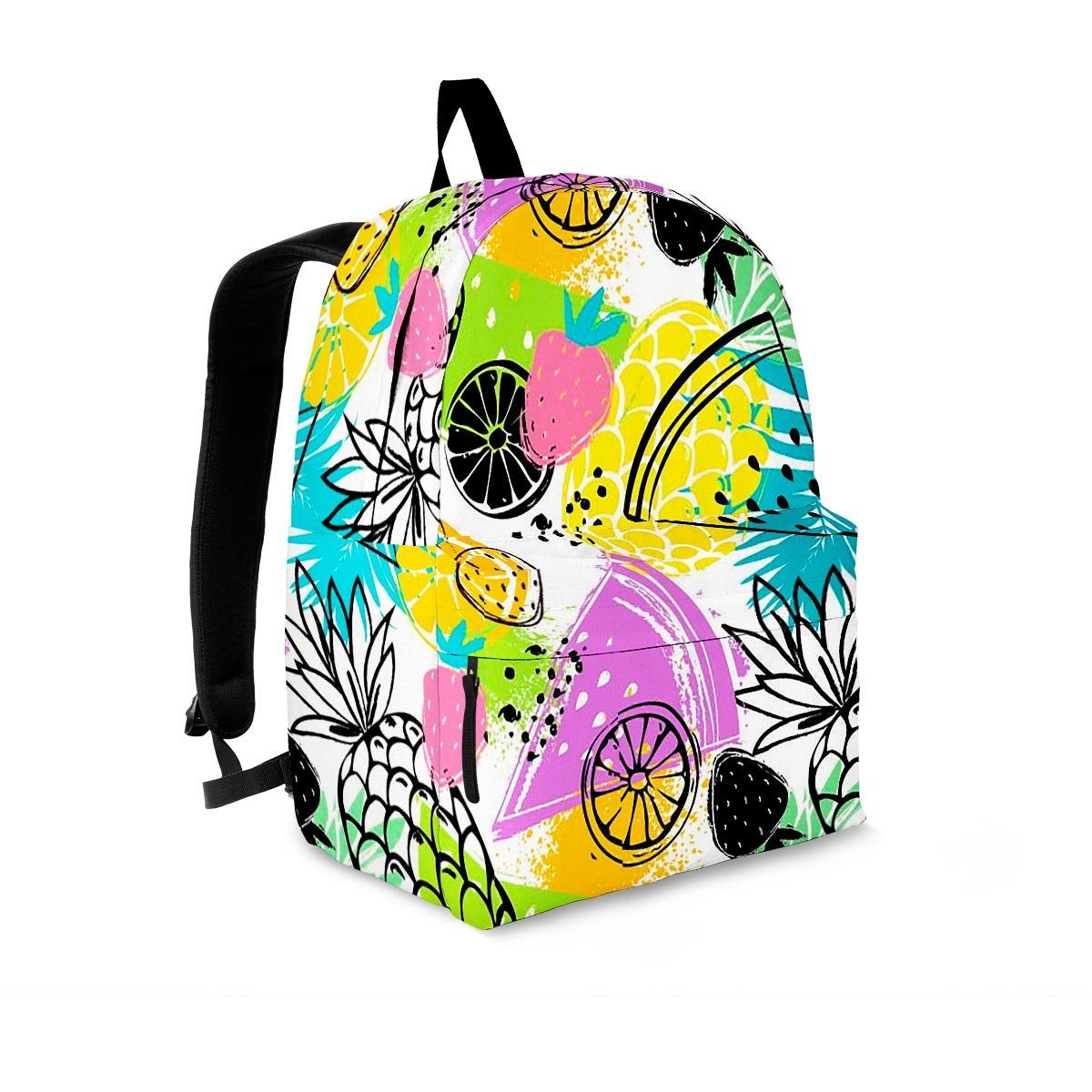 Colorful Mix Fruit Pineapple Hawaiian Print Backpack-grizzshop