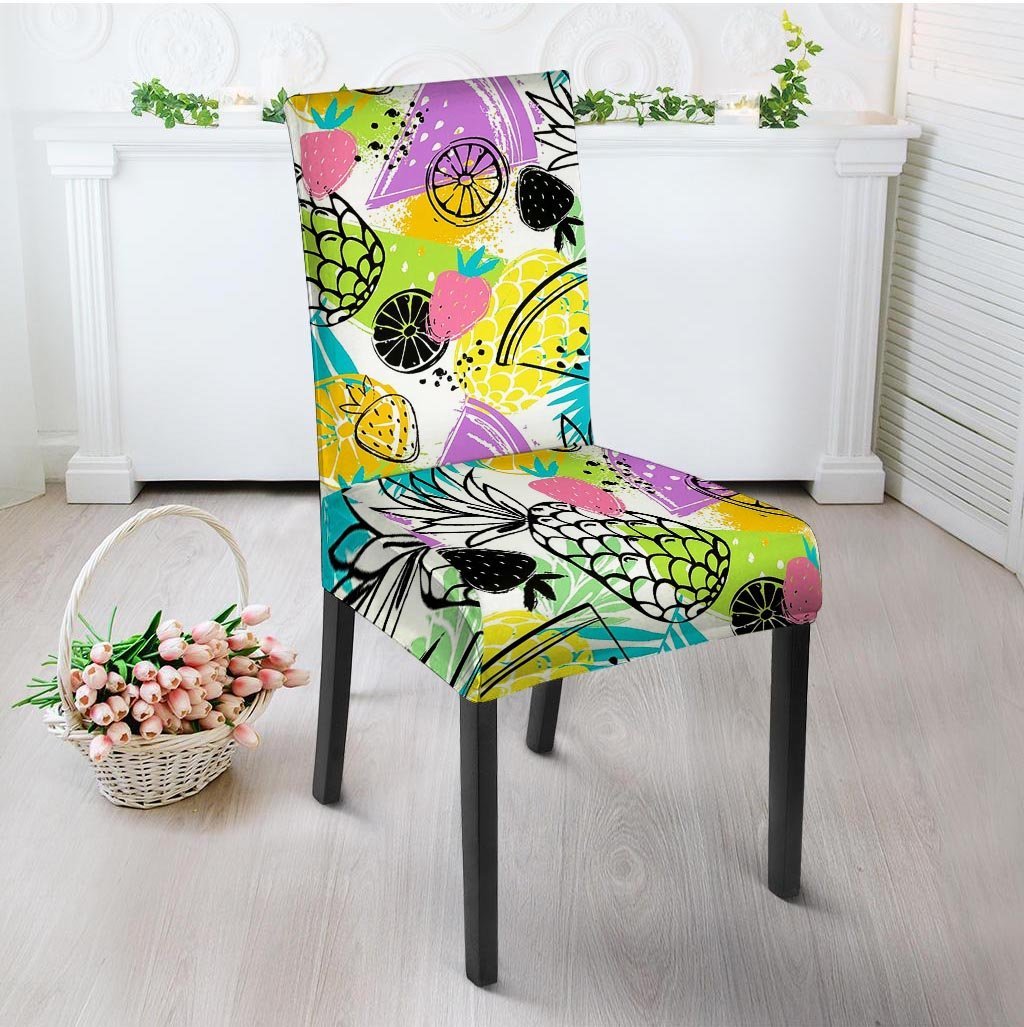 Colorful Mix Fruit Pineapple Hawaiian Print Chair Cover-grizzshop