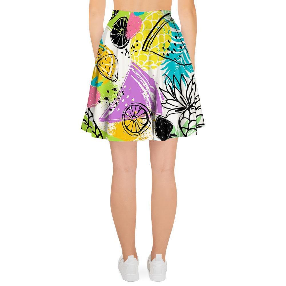 Colorful Mix Fruit Pineapple Hawaiian Print Women's Skirt-grizzshop