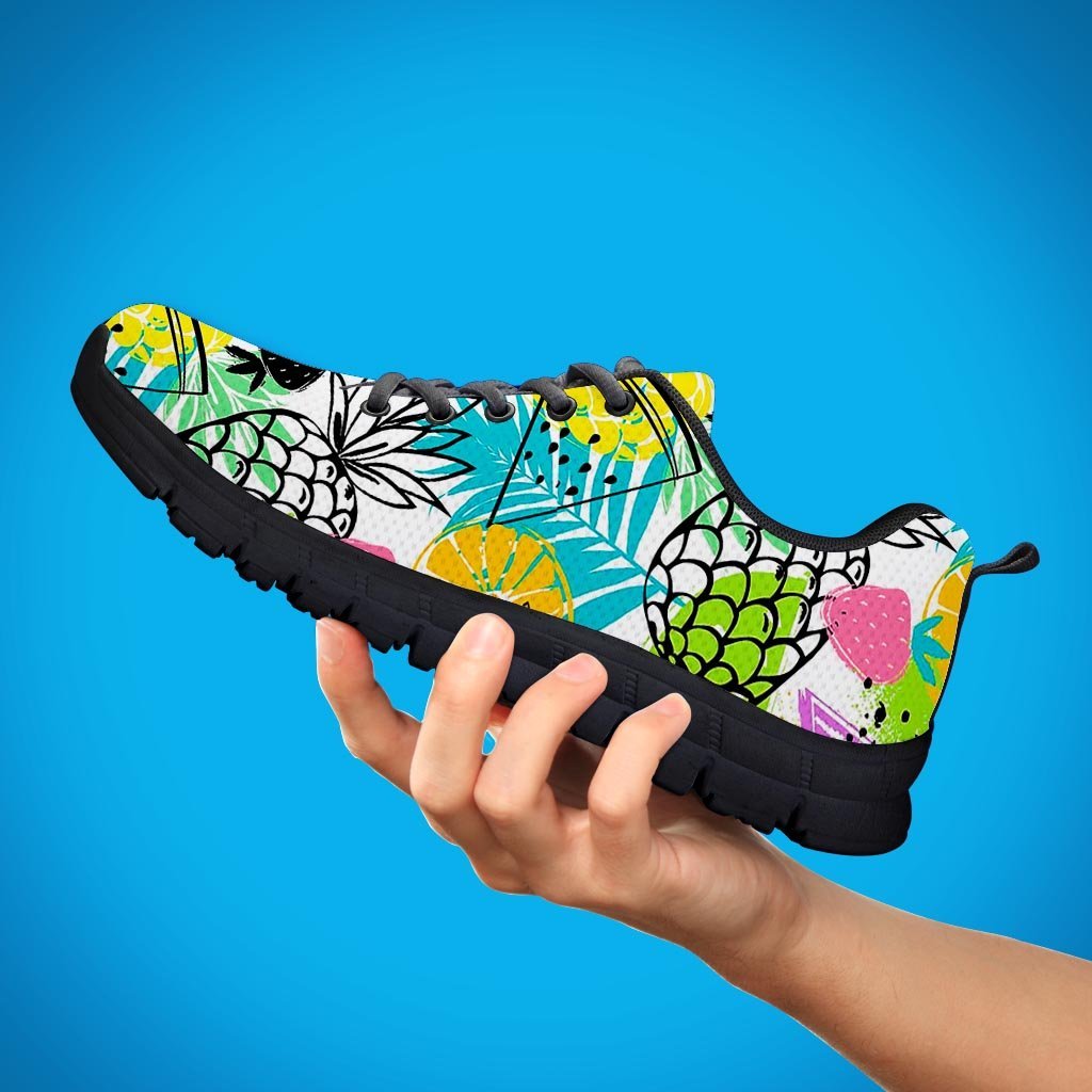 Colorful Mix Fruit Pineapple Hawaiian Print Women's Sneakers-grizzshop
