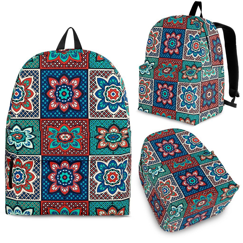 Colorful Mosaic Print Pattern Backpack-grizzshop