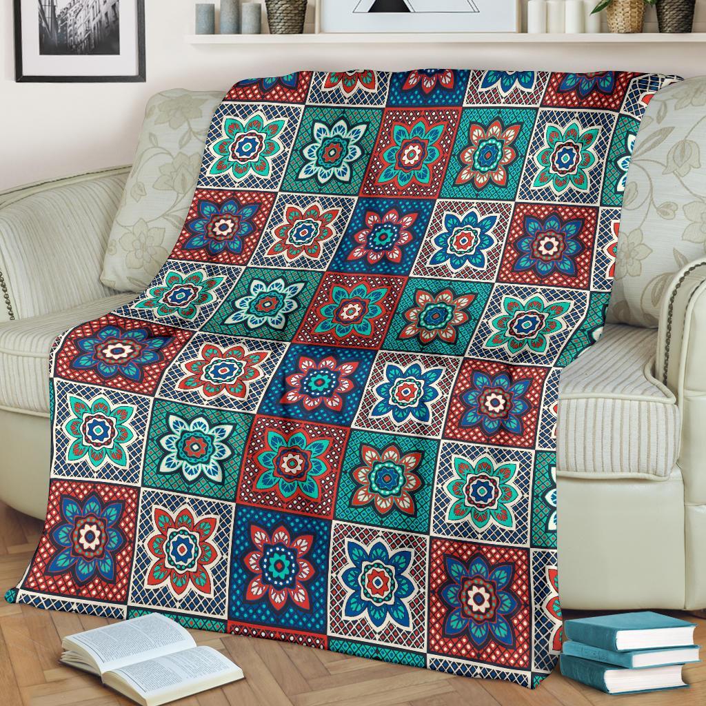 Colorful Mosaic Print Pattern Blanket-grizzshop