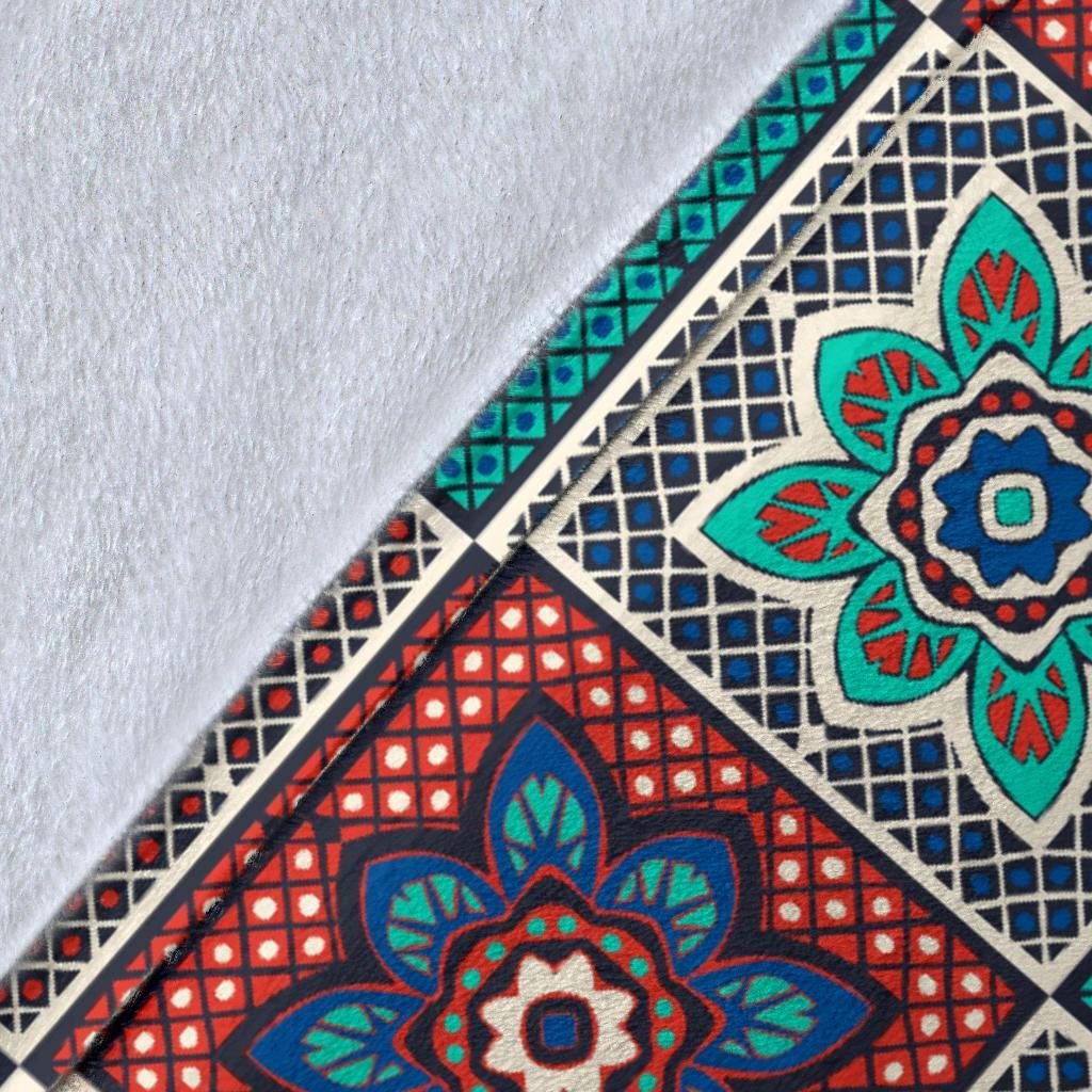 Colorful Mosaic Print Pattern Blanket-grizzshop
