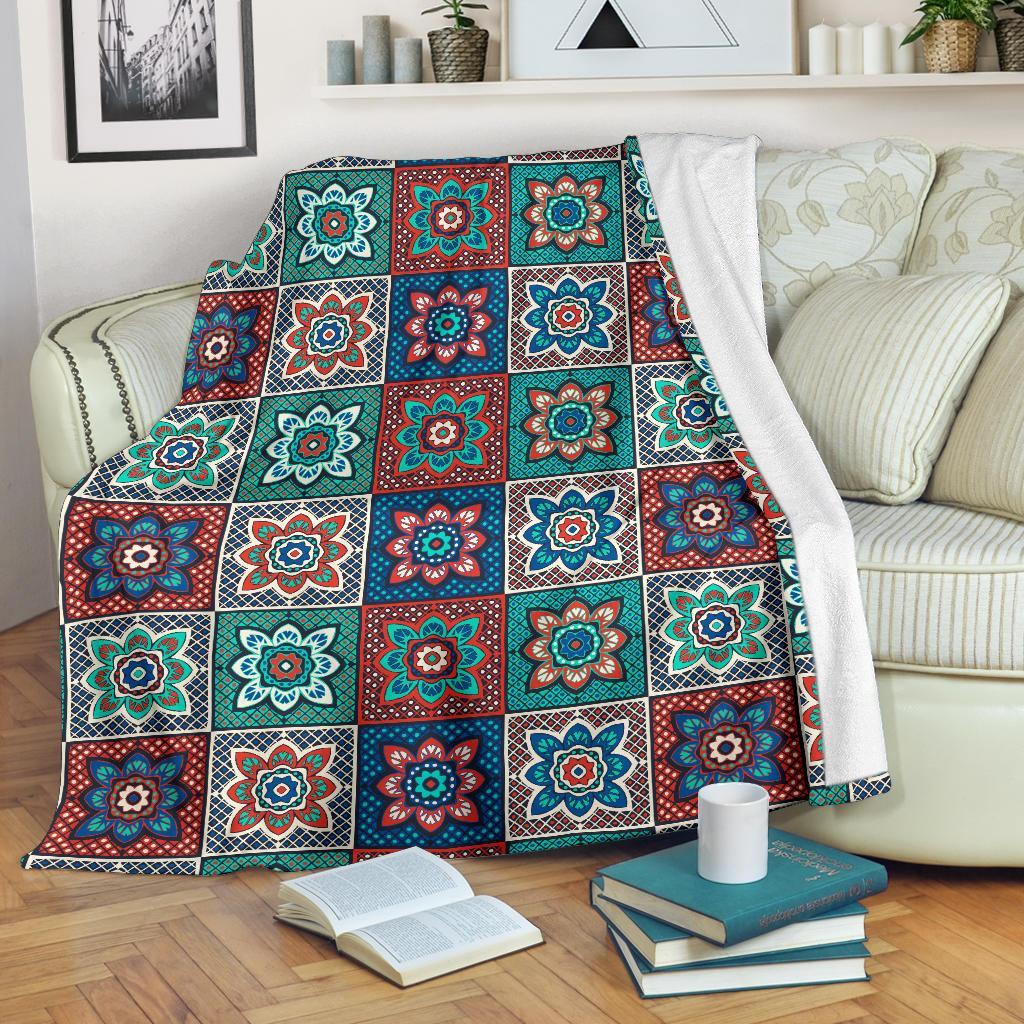 Colorful Mosaic Print Pattern Blanket-grizzshop