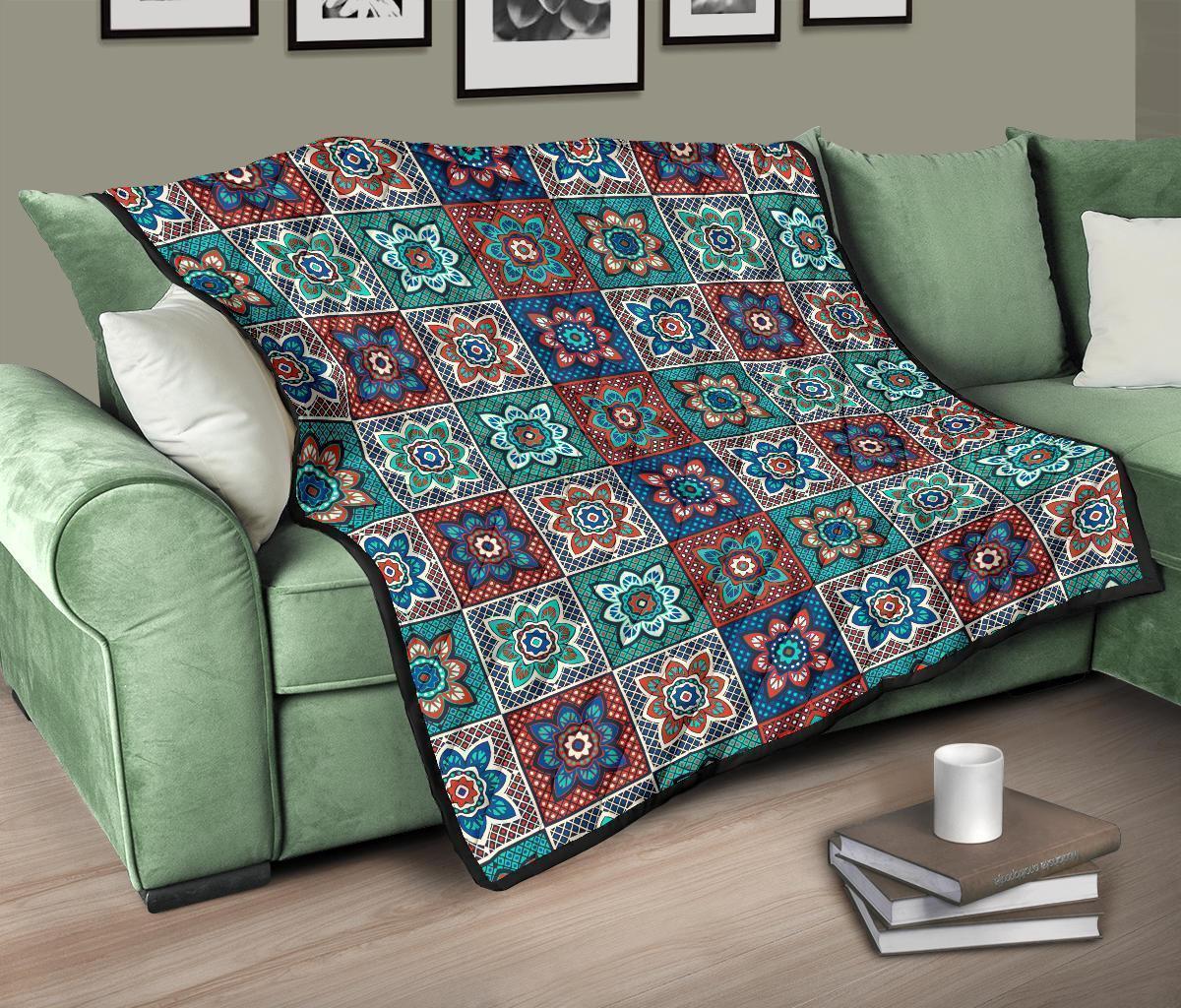 Colorful Mosaic Print Pattern Quilt-grizzshop