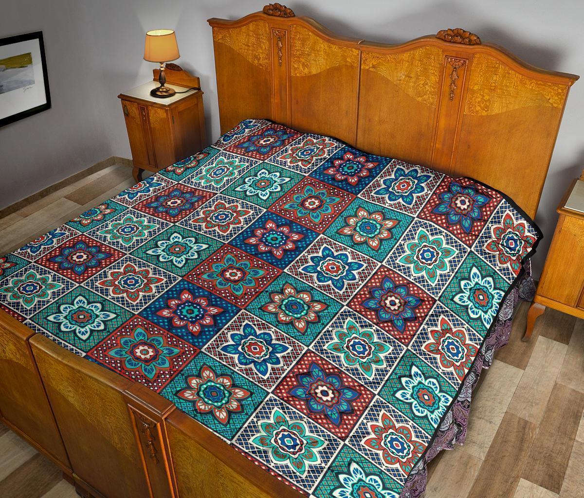 Colorful Mosaic Print Pattern Quilt-grizzshop