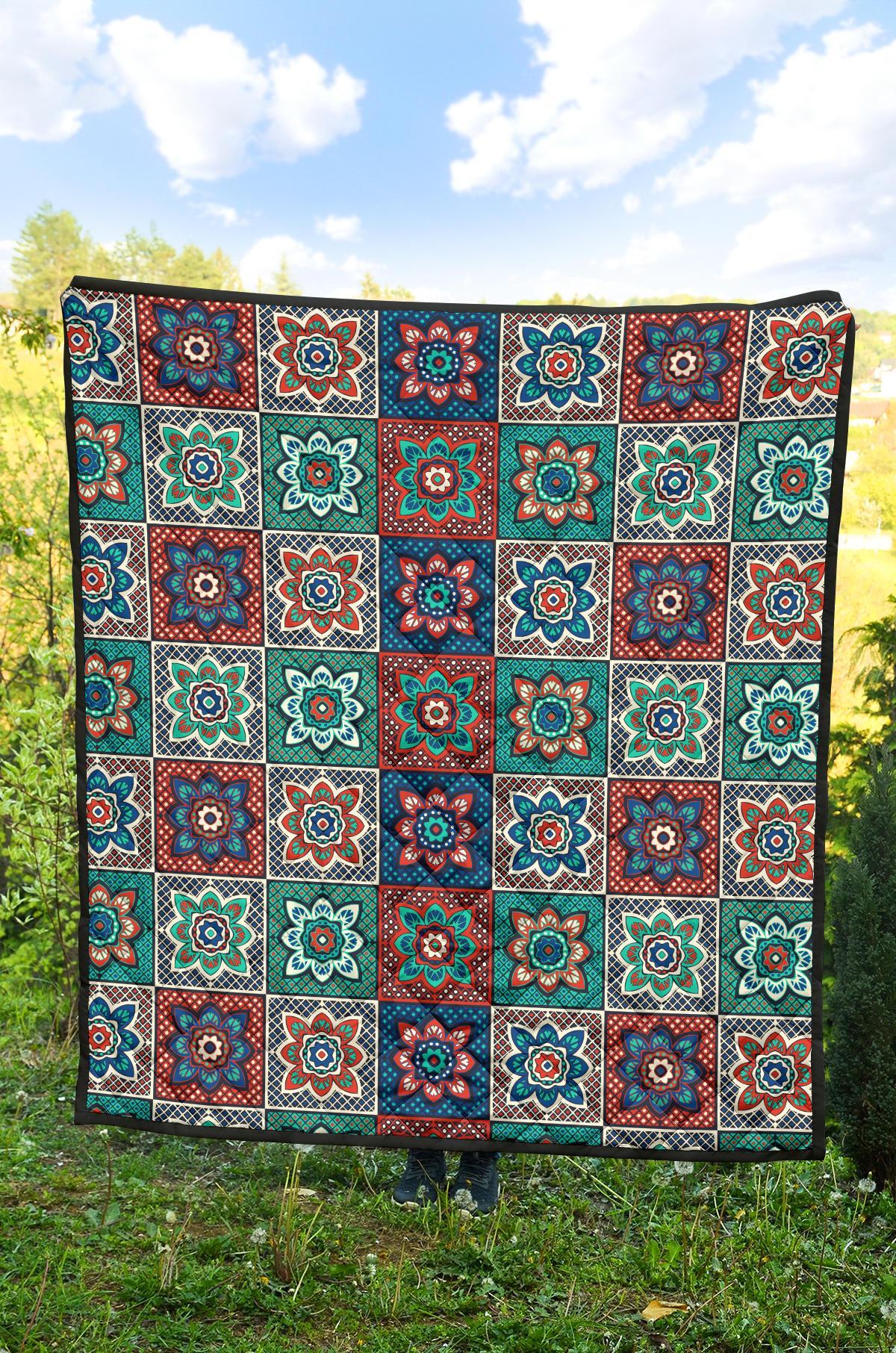 Colorful Mosaic Print Pattern Quilt-grizzshop