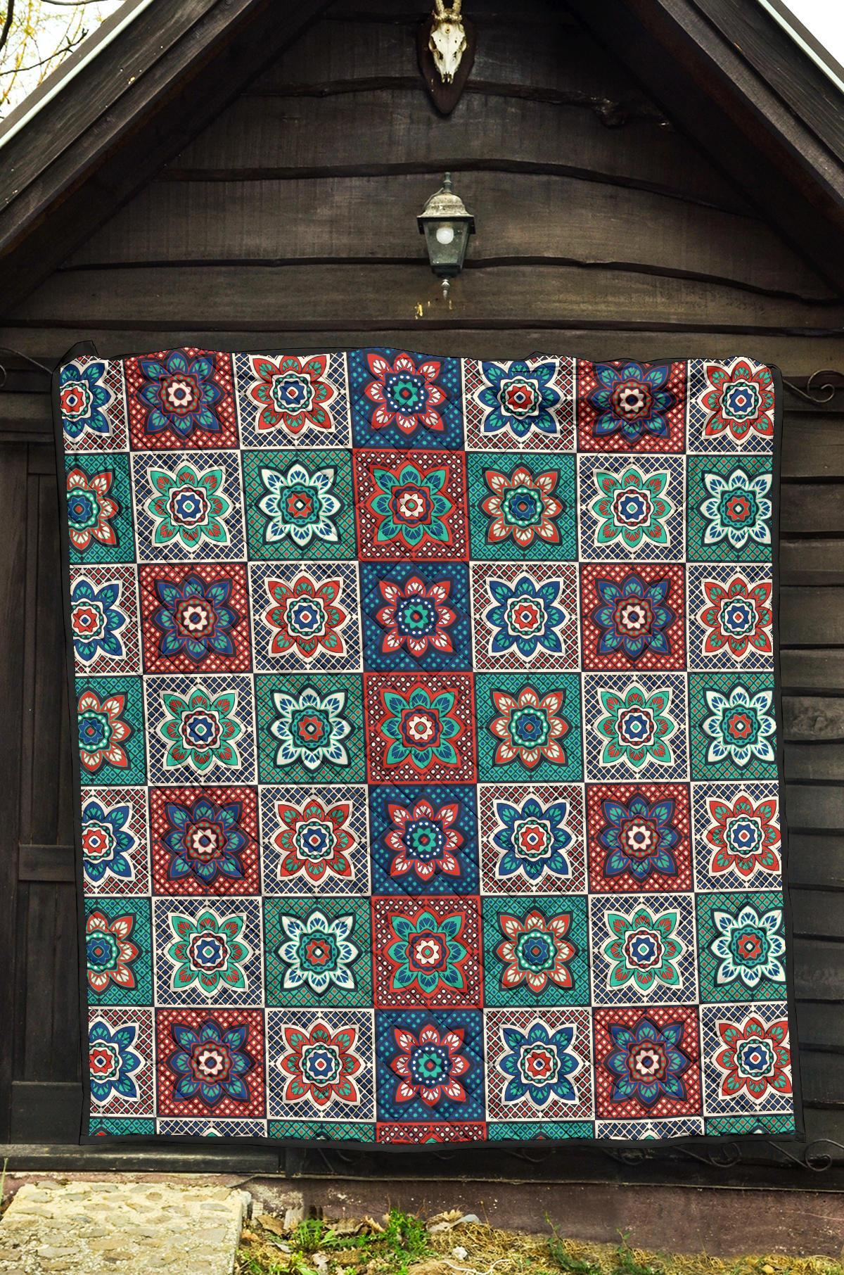 Colorful Mosaic Print Pattern Quilt-grizzshop